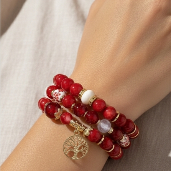 3 Boho Bracelets Handcrafted Beaded - Picture 2 of 8